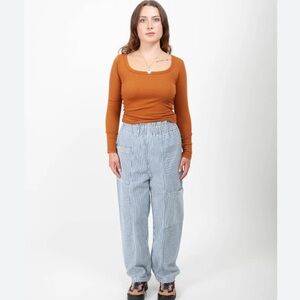 GRAVEL & GOLD Painter Pants - Conductor Stripe Cut and Sewn In California Size 5